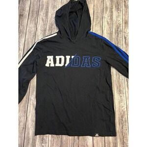 Adidas hooded shirt girls size medium 10/12 black